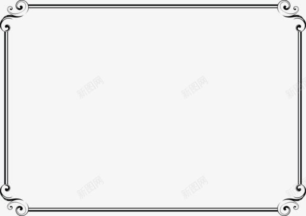 黑色细线方形边框png免抠素材_新图网 https://ixintu.com 方形 细线 边框 黑色