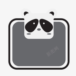 熊猫书签熊猫头像边框装饰矢量图高清图片
