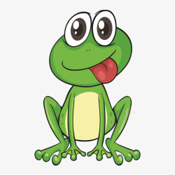 卡通的小青蛙吐舌头的卡通绿色青蛙高清图片