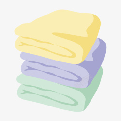 紫色毛巾卡通手绘彩色的毛巾高清图片