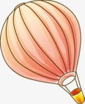 卡通粉色热气球素材