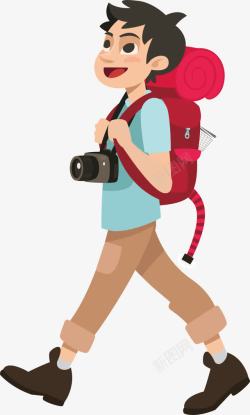 驴友留学旅行度假中的背包客人物矢量图高清图片