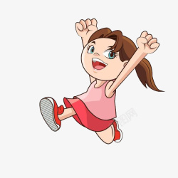 巧克力豆小人举起双手奔跑的女孩高清图片