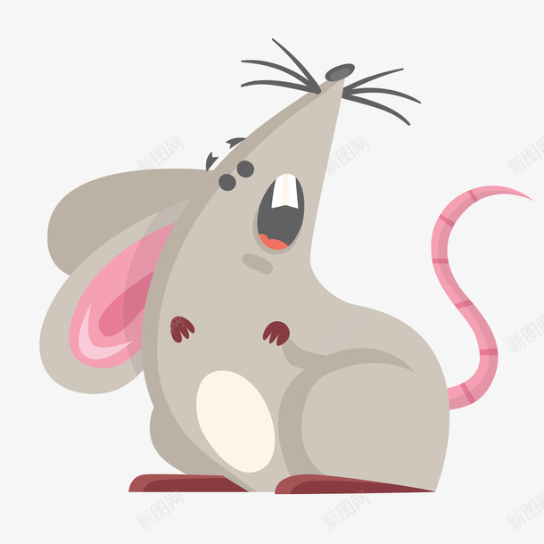 可爱的灰色小老鼠矢量图ai免抠素材_新图网 https://ixintu.com 动物设计 卡通 可爱 小老鼠 灰色 牙齿 矢量图 老鼠生日