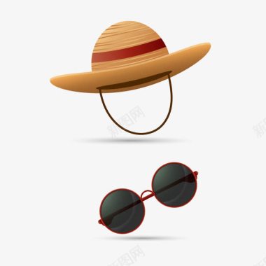 旅行社旅行帽子太阳镜图标素图标