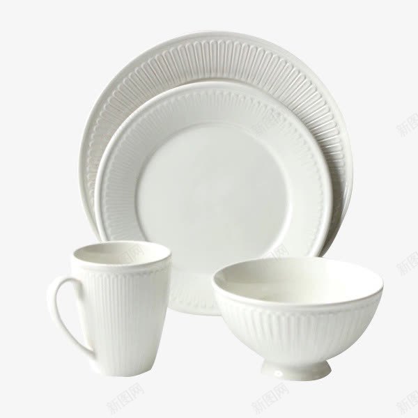 白色全套碗碟套装png免抠素材_新图网 https://ixintu.com 北欧风 家用餐具 欧式简洁餐具 白色系餐具