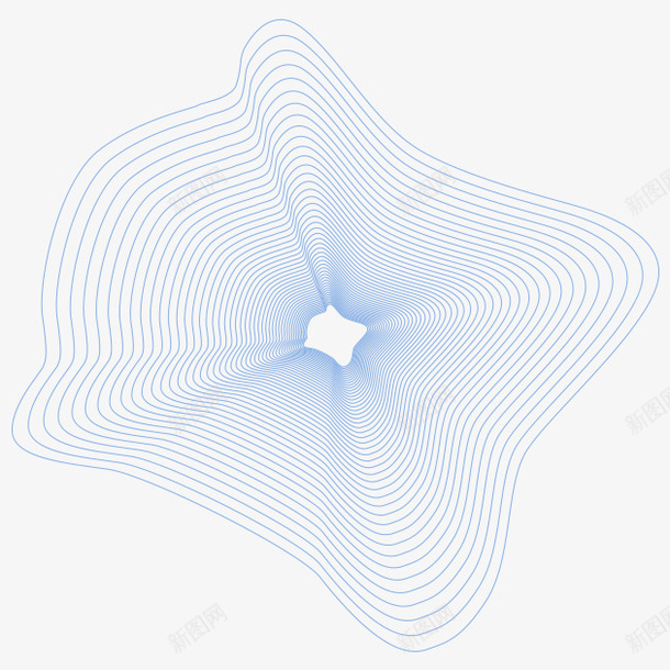 蓝色线条波纹png免抠素材_新图网 https://ixintu.com 波纹 线条 细 蓝色