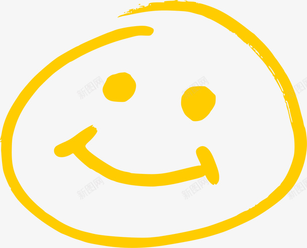 黄色线条笑脸png免抠素材_新图网 https://ixintu.com 卡通面容 可爱面容 表情 装饰图案 面容 黄色笑脸