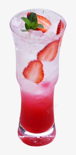 水草莓覆盆子樱桃草莓气泡水高清图片