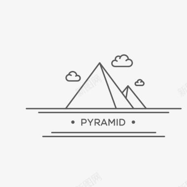 手绘金字塔简笔画图标图标