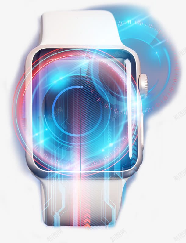 科技光感智能手表png免抠素材_新图网 https://ixintu.com 光感 光效 免抠图案 手表 智能手表 科技 装饰图案