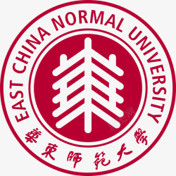 红色学校华东师范大学logo图标高清图片