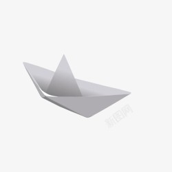 折纸纸船灰色纸船高清图片