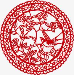 树枝花边圆形花纹高清图片