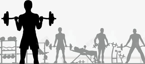 健身人物剪影png免抠素材_新图网 https://ixintu.com 举重 人物剪影 健身 健身器材 杠铃 男性 锻炼