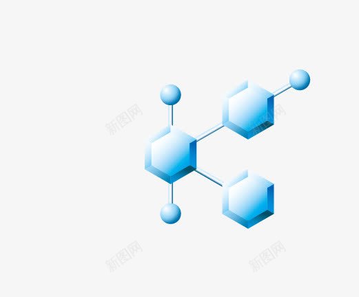 蓝色小分子结构png免抠素材_新图网 https://ixintu.com 元素 分子 分子结构 化学 实验 小分子 结构 蓝色