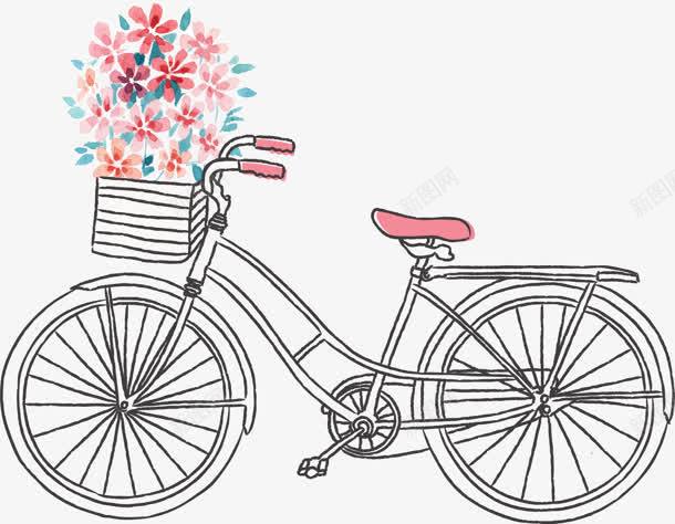 手绘卡通漫画自行车插图png免抠素材_新图网 https://ixintu.com 卡通 插图 漫画 自行车