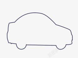 smart车轮廓汽车轮廓线条图高清图片