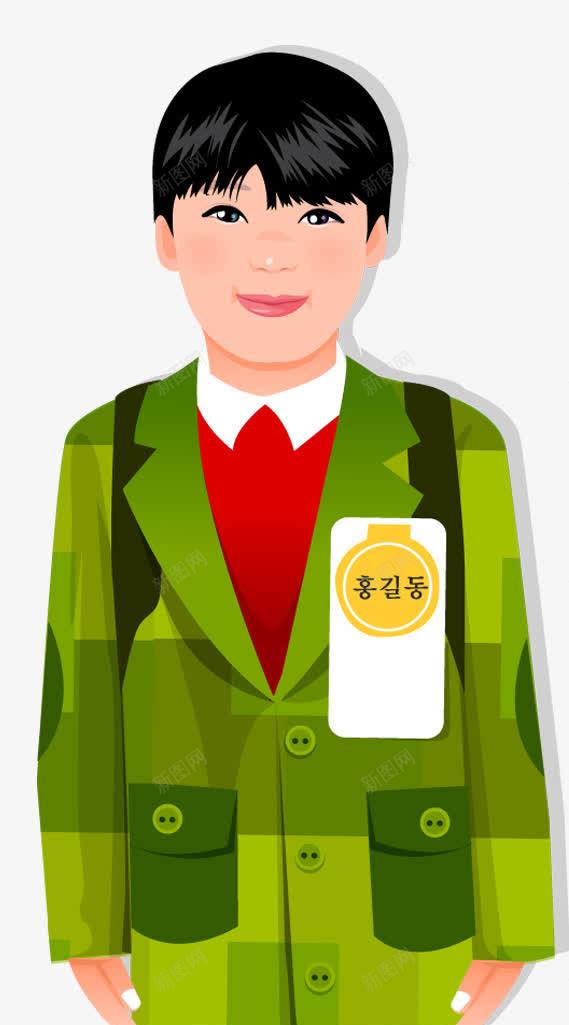 人物背书包的小学生png免抠素材_新图网 https://ixintu.com 人物插图 全身照 小学生 小孩背书包 校服 背书包