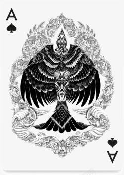 创意扑克牌创意的成套扑克牌黑桃A高清图片