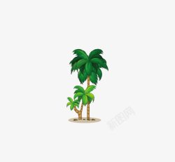 椰创椰子树精美海滩椰子树片高清图片