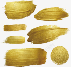 水彩金色油漆装饰矢量图素材