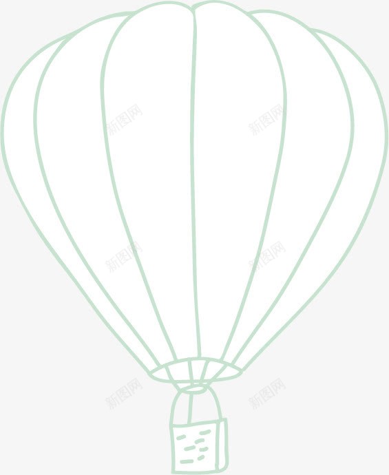 线描热气球矢量图ai免抠素材_新图网 https://ixintu.com 上升 热气球 线描 矢量图