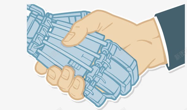 握手矢量图eps免抠素材_新图网 https://ixintu.com 未来文明 机器人 机械手 矢量图