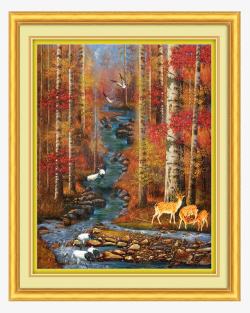 欧美风景油画欧式油画相框高清图片