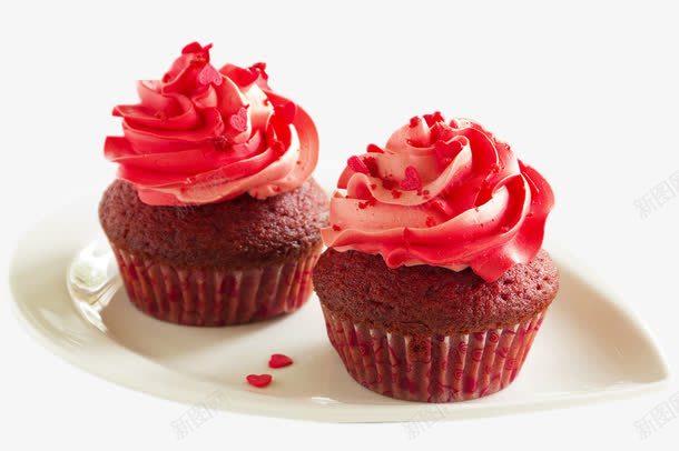 草莓味的两个小糕点png免抠素材_新图网 https://ixintu.com 小蛋糕 甜品 美食 草莓味 蛋糕底盘