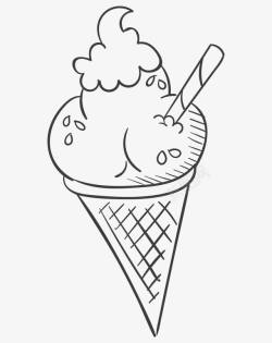 冰激凌甜品手绘冰激凌蛋糕高清图片