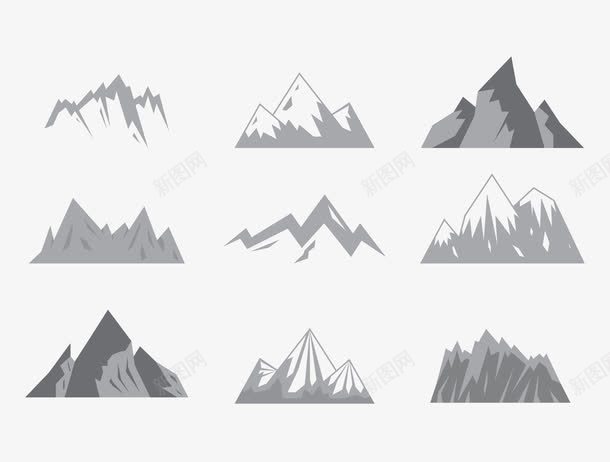 简约黑白卡通扁平山峰合集png免抠素材_新图网 https://ixintu.com 卡通 卡通山景 山峰 山景 山群 简约 简约黑白 群山 自然 自然景观 起伏 陡峭 黑白