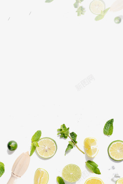 柠檬展板清爽夏日柠檬主题边框高清图片