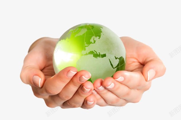 绿色地球png免抠素材_新图网 https://ixintu.com 创意地球 手捧地球 文明地球 绿色地球 绿色文明