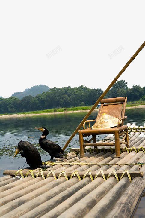 躺椅和木筏png免抠素材_新图网 https://ixintu.com 山水 木筏 自然 船
