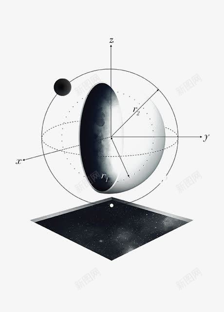 几何球形png免抠素材_新图网 https://ixintu.com 3d 圆形 坐标轴 现代感 球形 立体