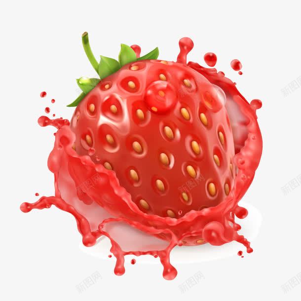 喷溅的草莓汁png免抠素材_新图网 https://ixintu.com 果汁 果汁特效 水果 红色 背景装饰 草莓 食物