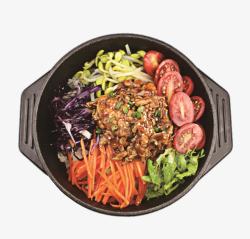 紫萝卜西红柿烤肉韩式拌饭高清图片