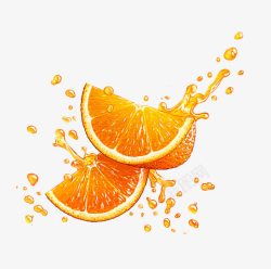 果汁飞溅的橙子素材