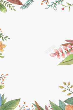 三八节手绘花卉装饰背景插图素材