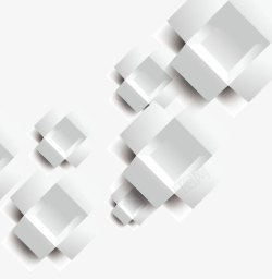 正方体形状立体白色正方体纸盒背景装饰高清图片