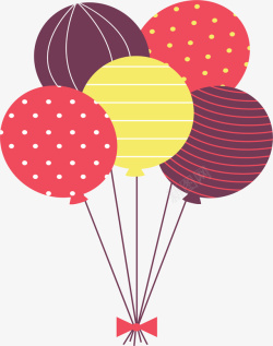 彩色生日派对气球矢量图素材