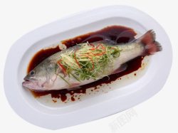 清蒸鲈鱼配菜姜丝蒸鲈鱼高清图片