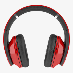 一个耳机红色的一个大耳机高清图片