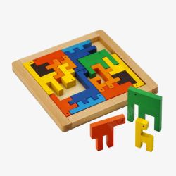 小屋拼图积木彩色玩具高清图片