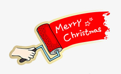 手绘卡通圣诞快乐英语字母图案素材