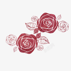玫瑰花图案背景红色玫瑰花矢量图高清图片
