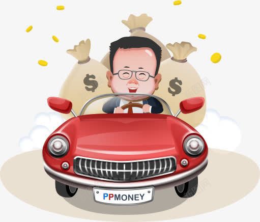 汽车钱袋开车赚钱了png免抠素材_新图网 https://ixintu.com 开车 汽车 赚钱 钱袋