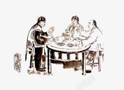 古代聚会古代人吃火锅高清图片