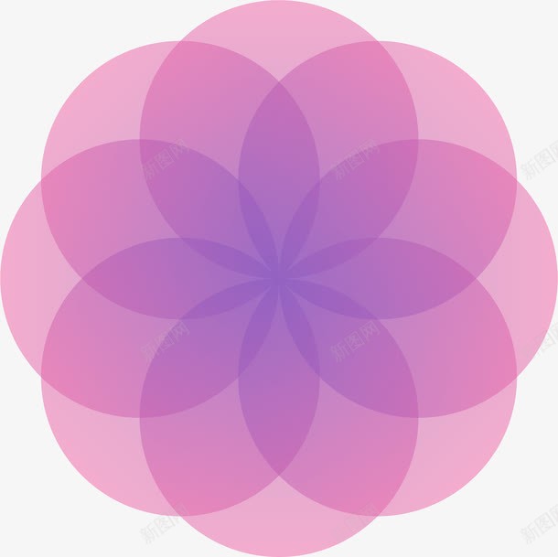 紫粉色几何渐变元素png免抠素材_新图网 https://ixintu.com 几何图形 几何渐变 几何色彩 图案 渐变结合 紫粉渐变